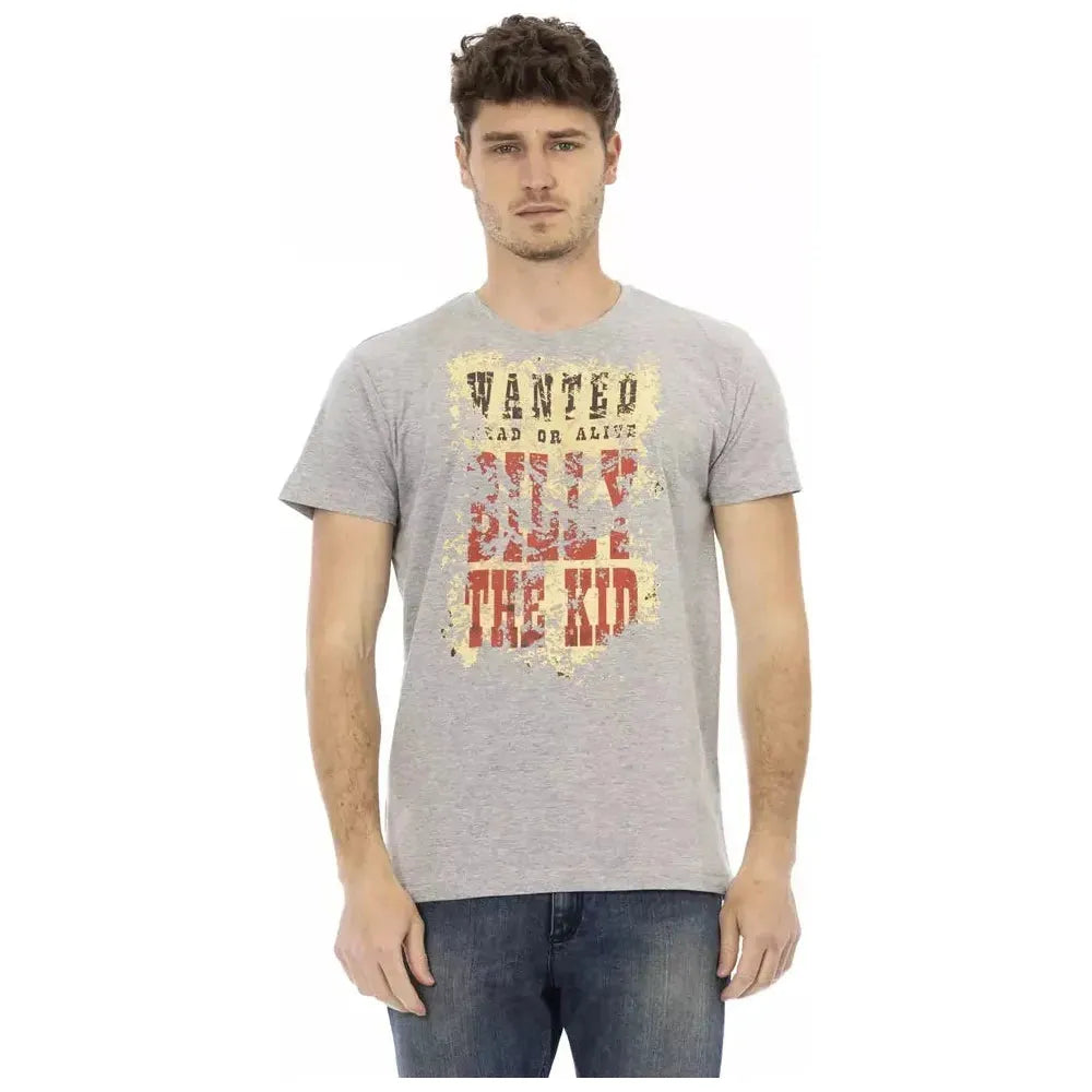 Trussardi Action Gray Cotton Men T-Shirt