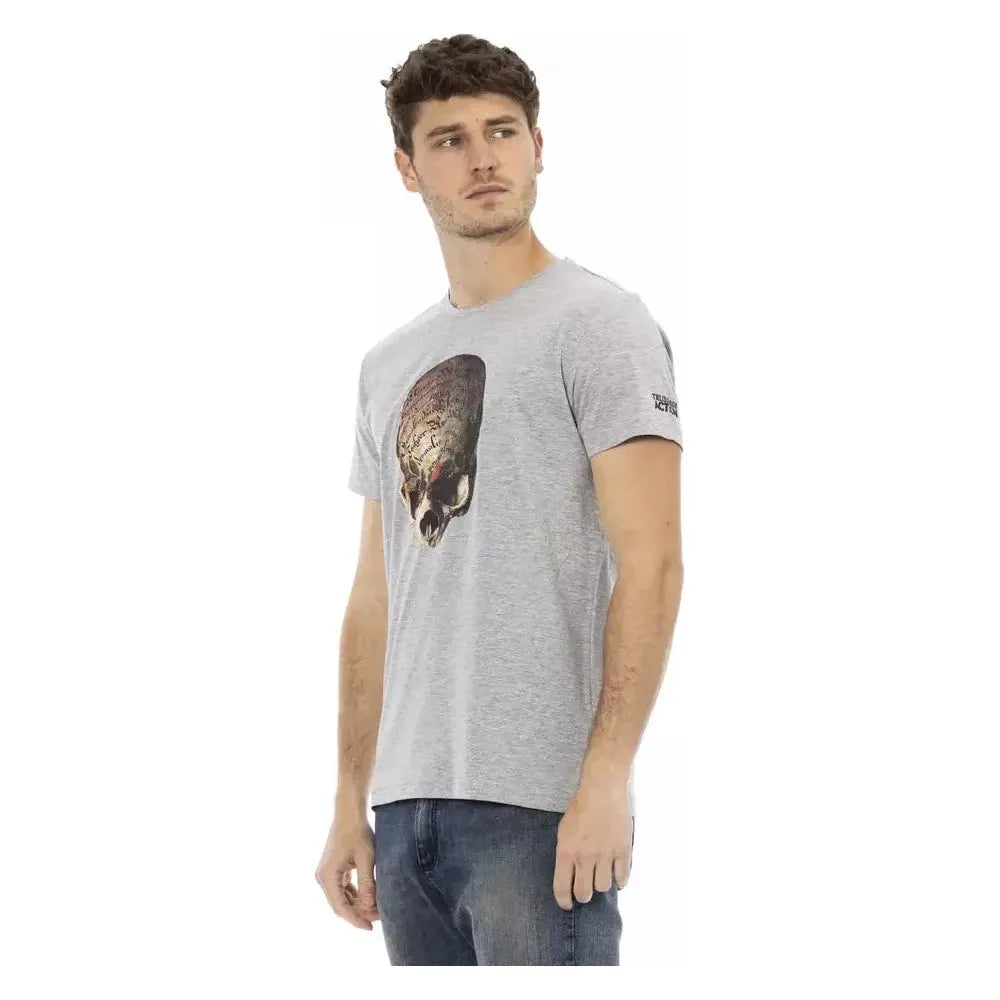 Trussardi Action Gray Cotton Men T-Shirt Trussardi Action