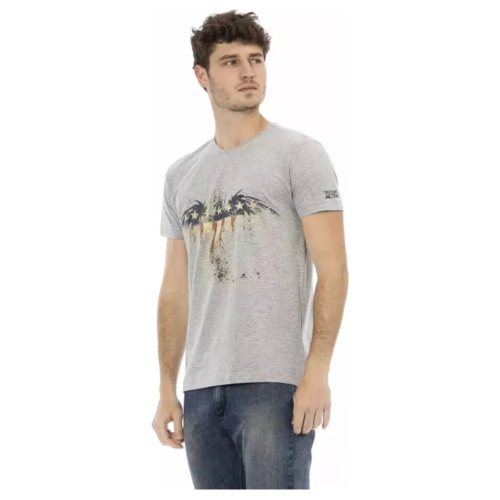 Trussardi Action Gray Cotton Men T-Shirt
