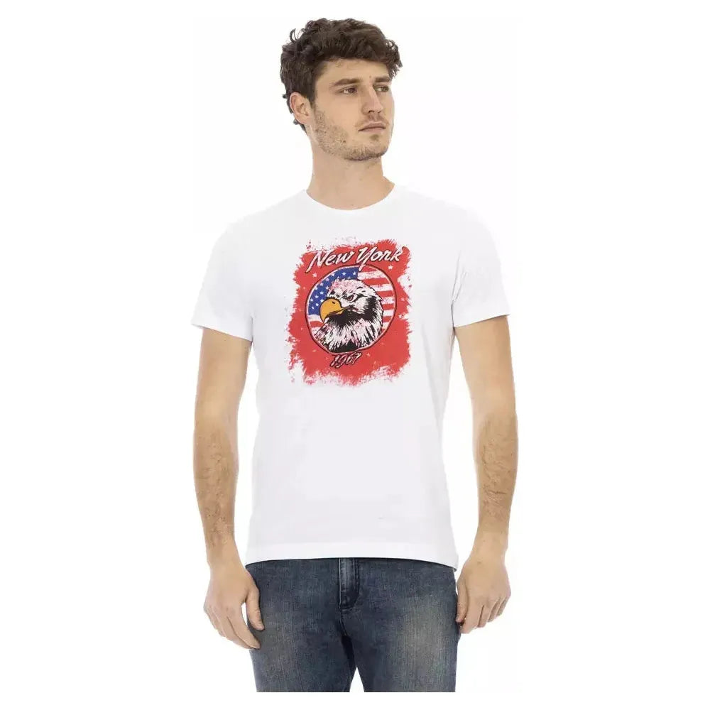 Trussardi Action White Cotton Men T-Shirt Trussardi Action