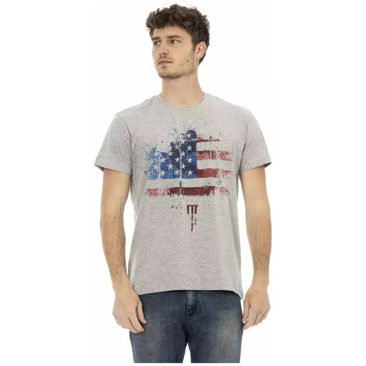Trussardi Action Gray Cotton Men T-Shirt
