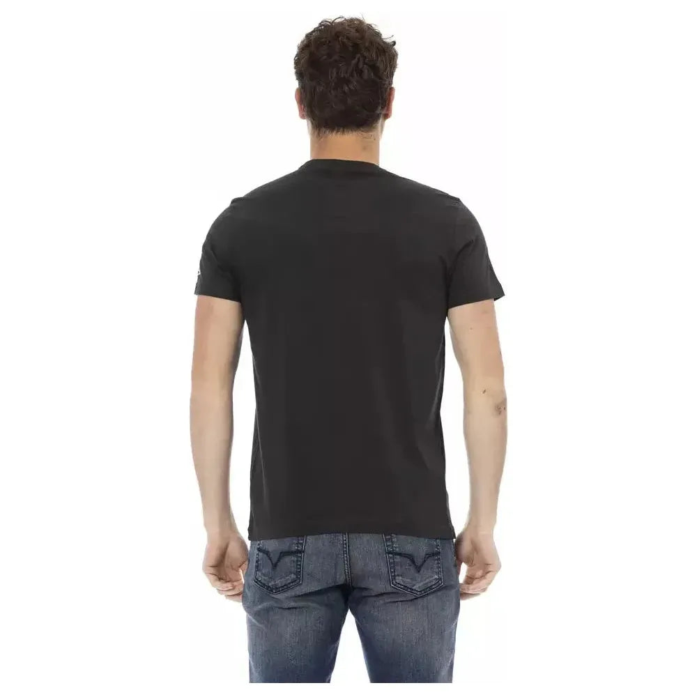 Trussardi Action Black Cotton Men T-Shirt Trussardi Action