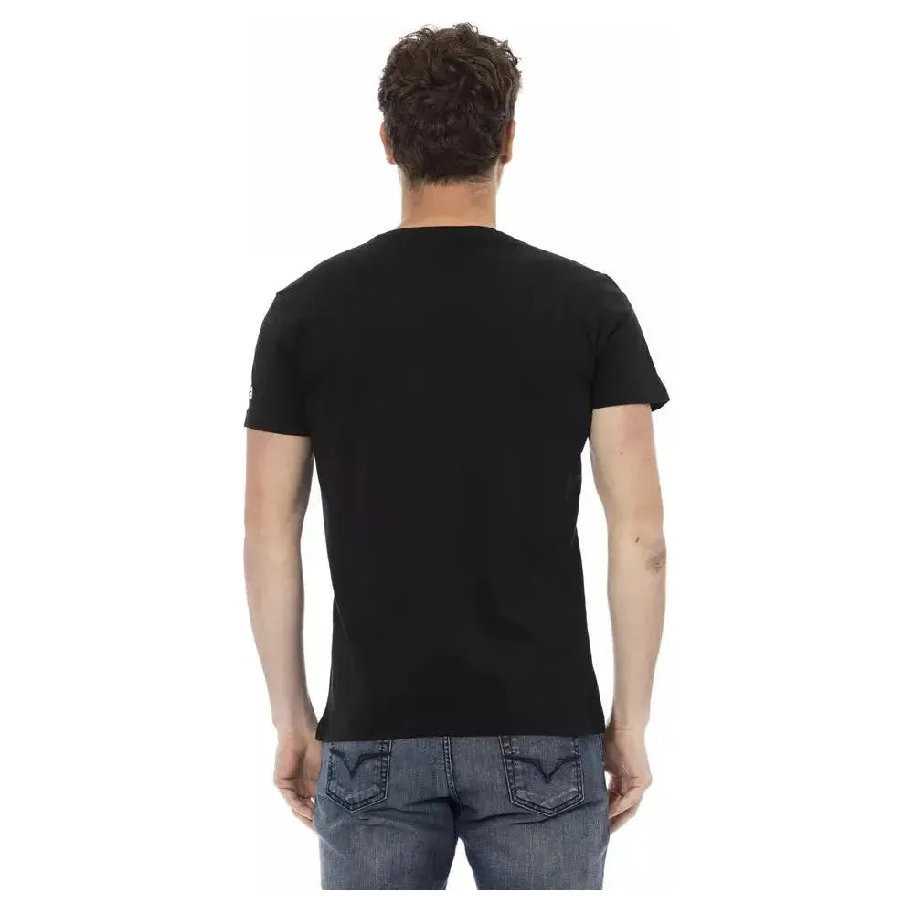 Trussardi Action Black Cotton Men T-Shirt Trussardi Action