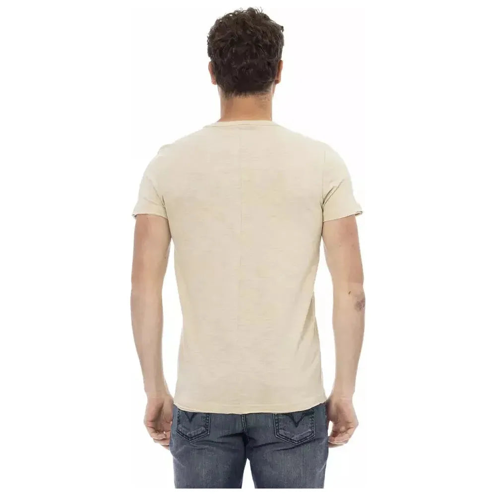 Trussardi Action Beige Cotton Men T-Shirt