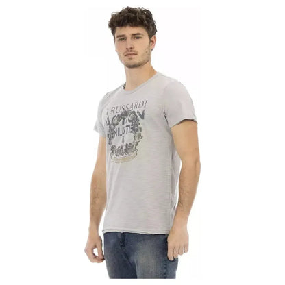 Trussardi Action Gray Cotton Men T-Shirt