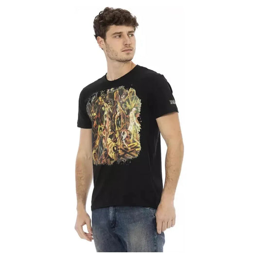 Trussardi Action Black Cotton Men T-Shirt Trussardi Action