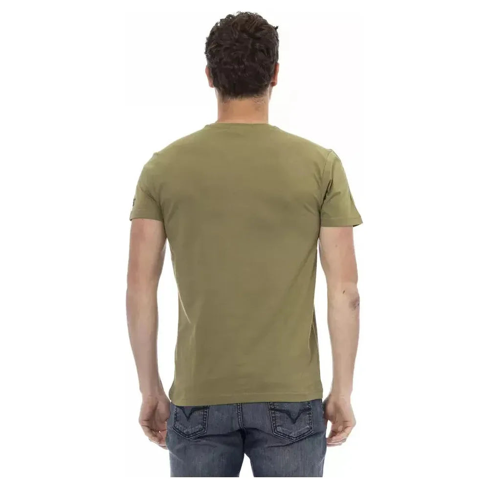 Trussardi Action Green Cotton Men T-Shirt Trussardi Action