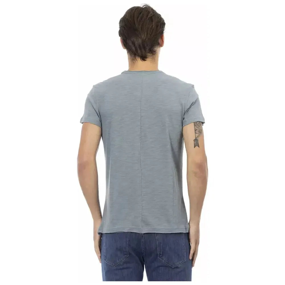 Trussardi Action Gray Cotton Men T-Shirt Trussardi Action