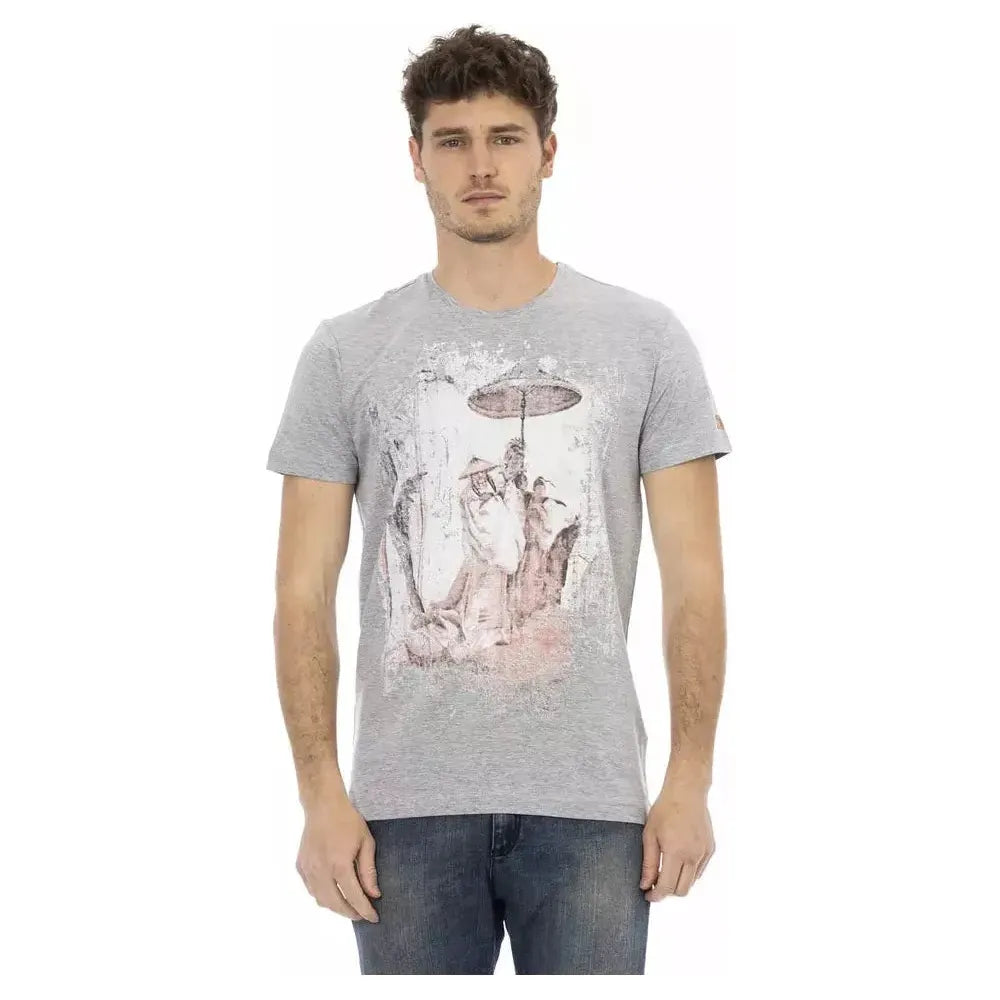 Trussardi Action Gray Cotton Men T-Shirt Trussardi Action