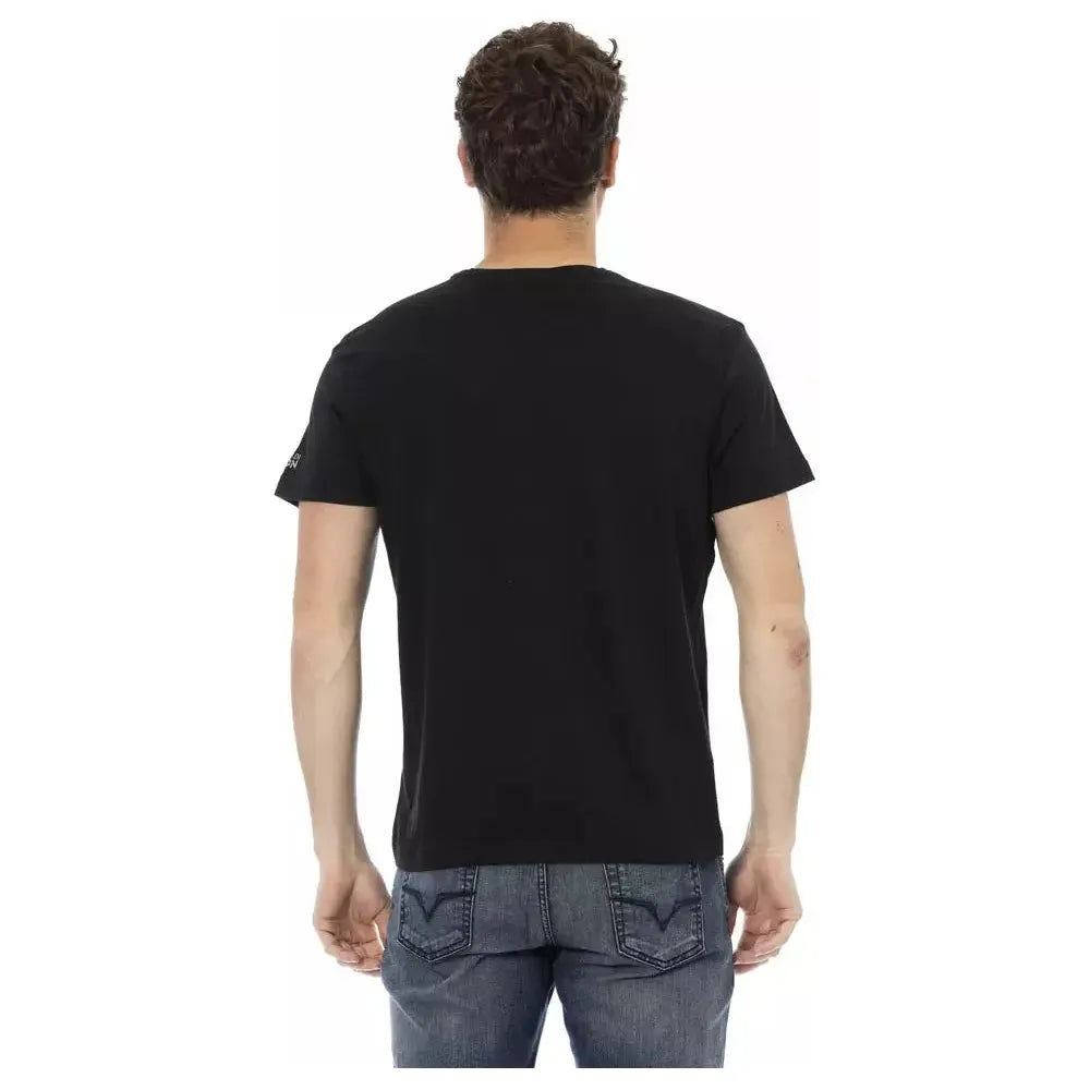 Trussardi Action Black Cotton Men T-Shirt Trussardi Action