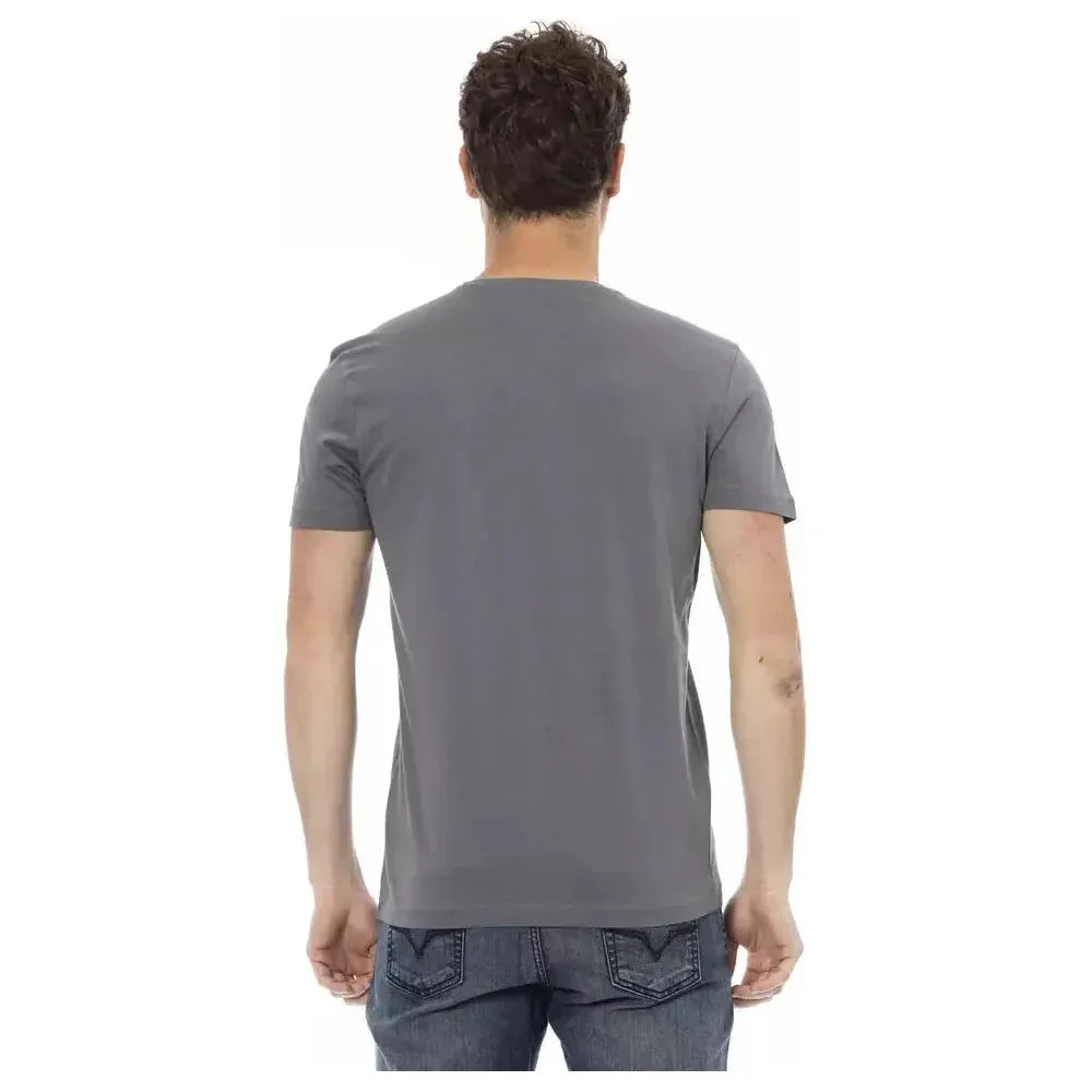 Trussardi Action Gray Cotton Men T-Shirt Trussardi Action