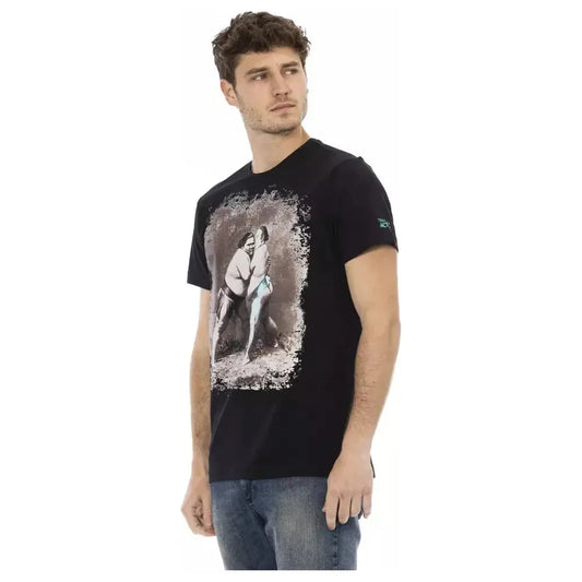 Trussardi Action Black Cotton Men T-Shirt Trussardi Action