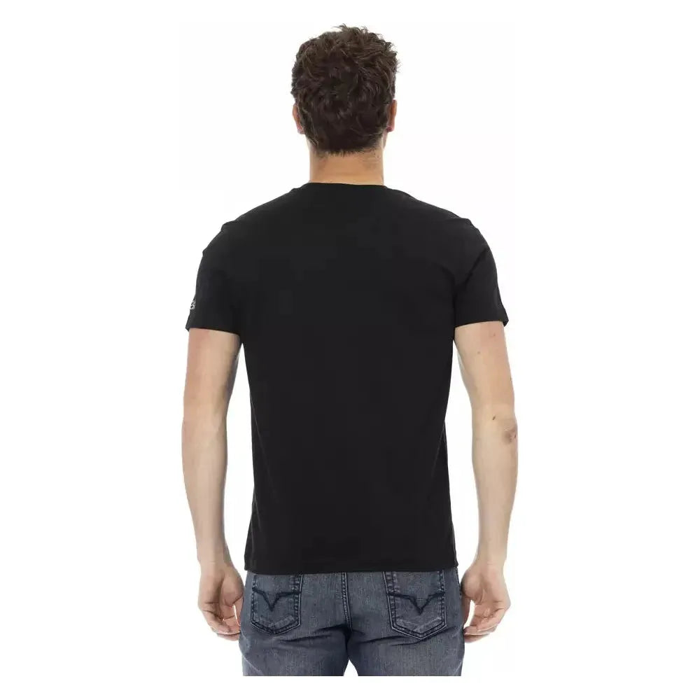 Trussardi Action Black Cotton Men T-Shirt Trussardi Action