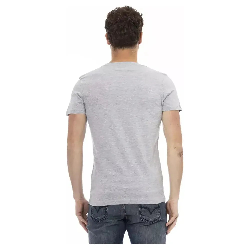 Trussardi Action Gray Cotton Men T-Shirt Trussardi Action