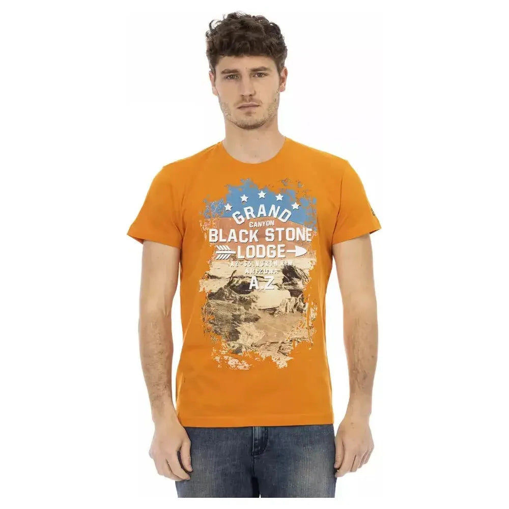 Trussardi Action Orange Cotton Men T-Shirt Trussardi Action