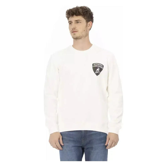 Automobili Lamborghini White Cotton Men's Sweater