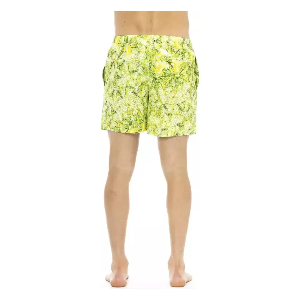 Just Cavalli Green Polyester Men Swim Short