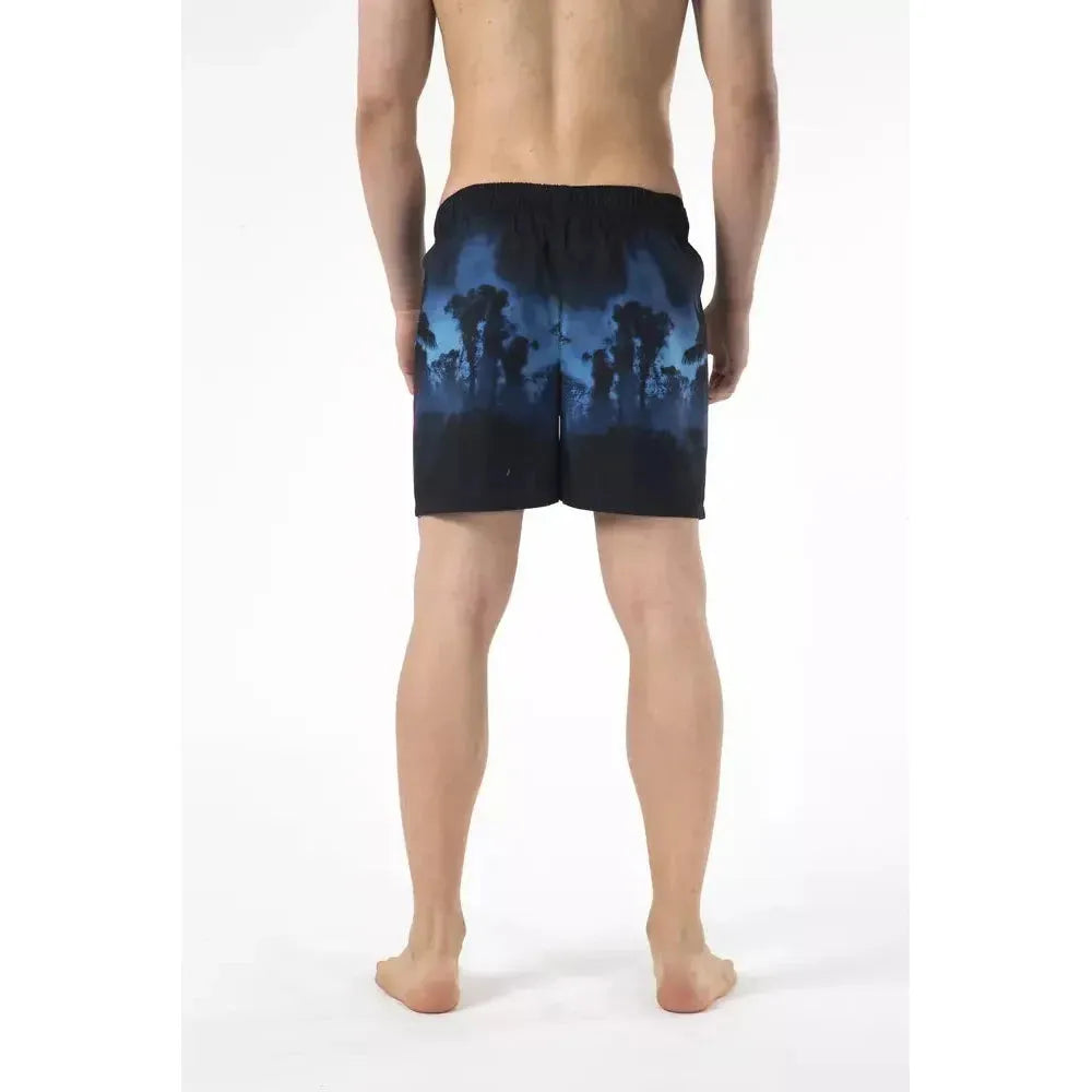 Just Cavalli Black Polyester Men Swim Short Just Cavalli