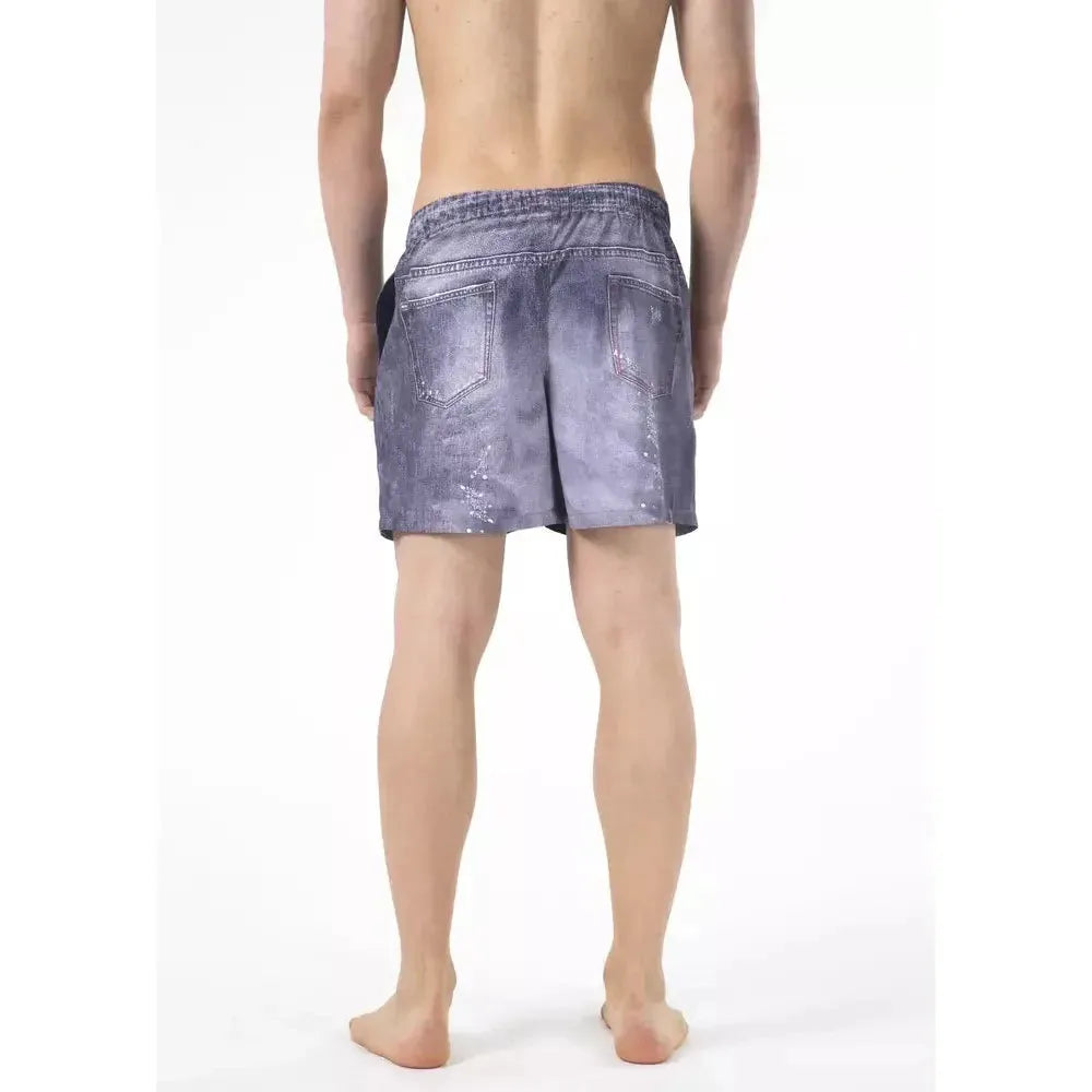 Just Cavalli Blue Polyester Men's Swim Short Just Cavalli