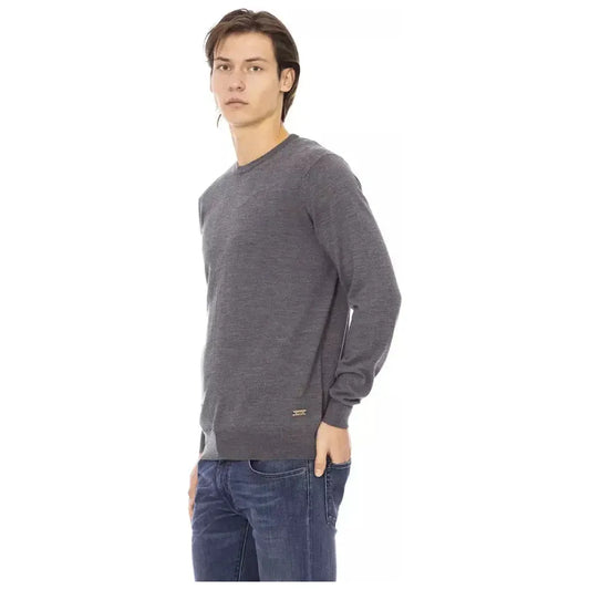 Baldinini Trend Gray Fabric Men Sweater Baldinini Trend