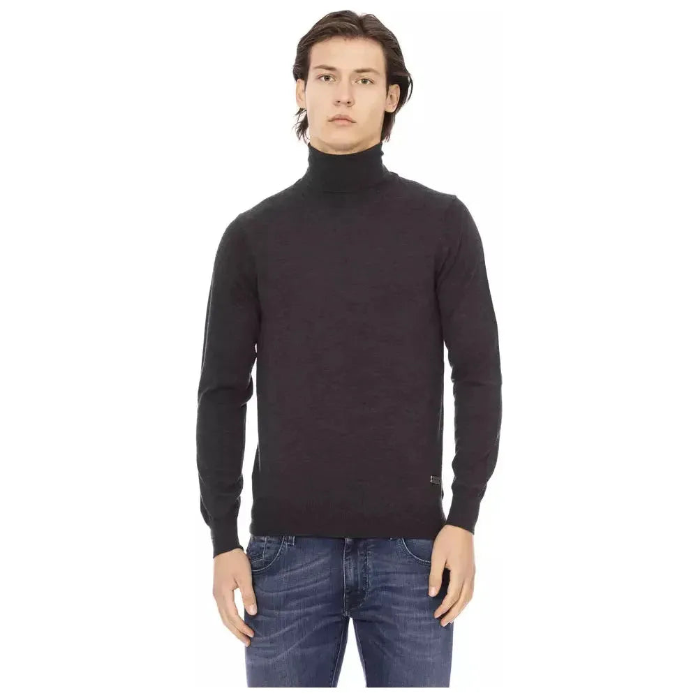 Baldinini Trend Gray Fabric Men Sweater Baldinini Trend