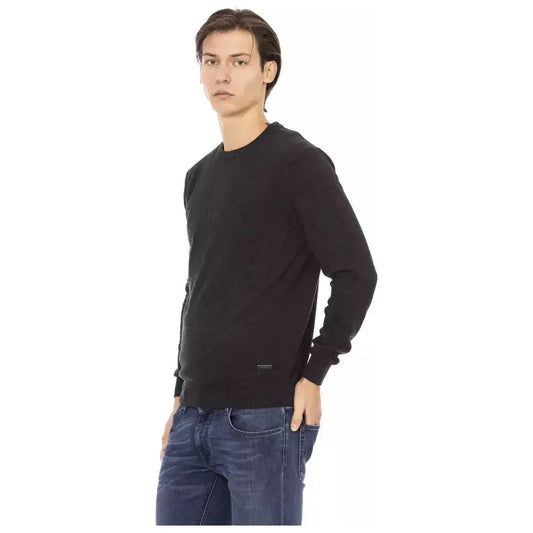 Baldinini Trend Black Wool Men Sweater Baldinini Trend