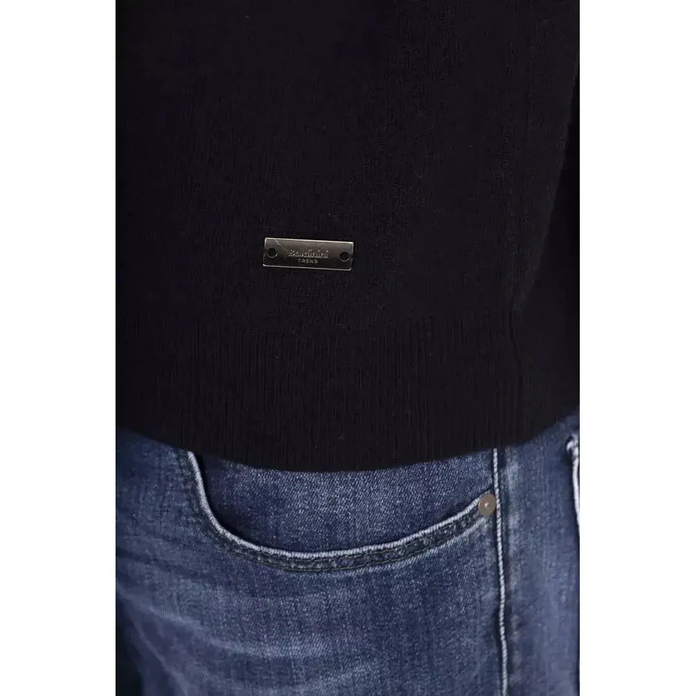 Baldinini Trend Blue Wool Men Sweater Baldinini Trend