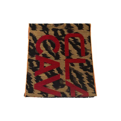 Cavalli Class Brown Wool Men Scarf