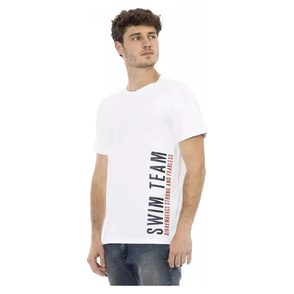 Bikkembergs White Cotton Men T-Shirt Bikkembergs