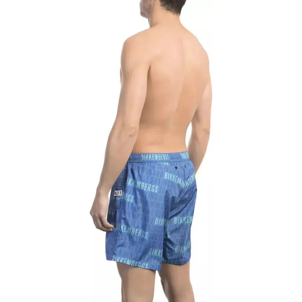 Bikkembergs Blue Polyester Men Swim Short