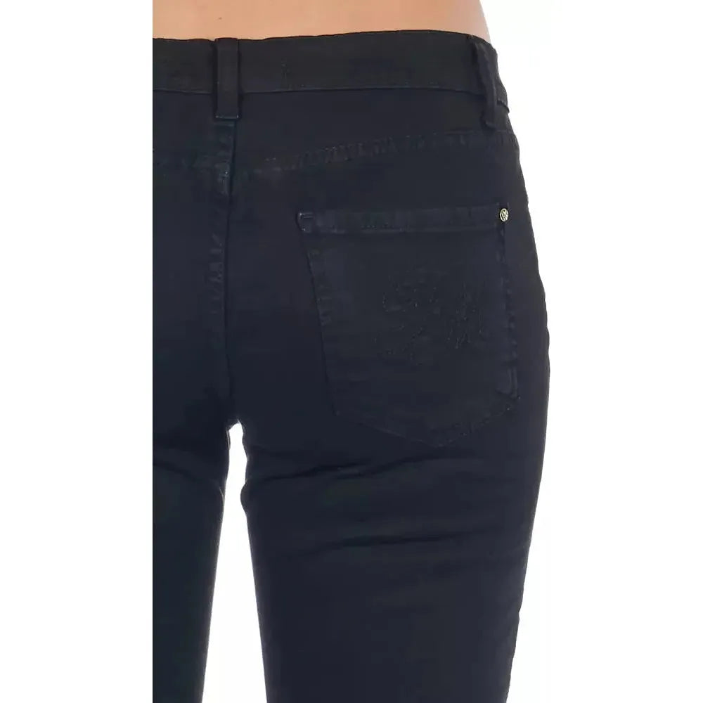 Frankie Morello Black Cotton Women's Jean Jeans & Pants Frankie Morello