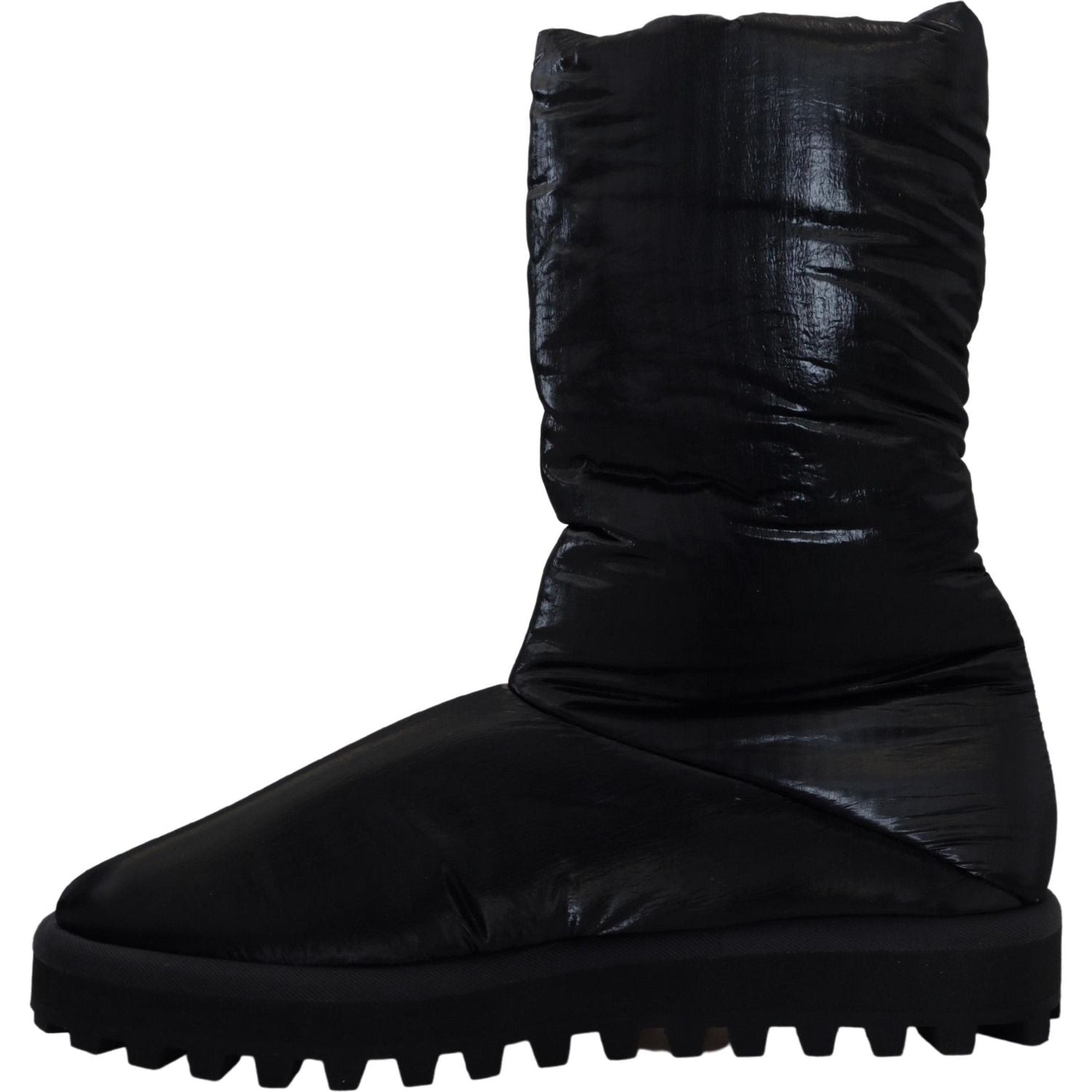 Dolce & Gabbana Black Boots Padded Mid Calf Winter Shoes