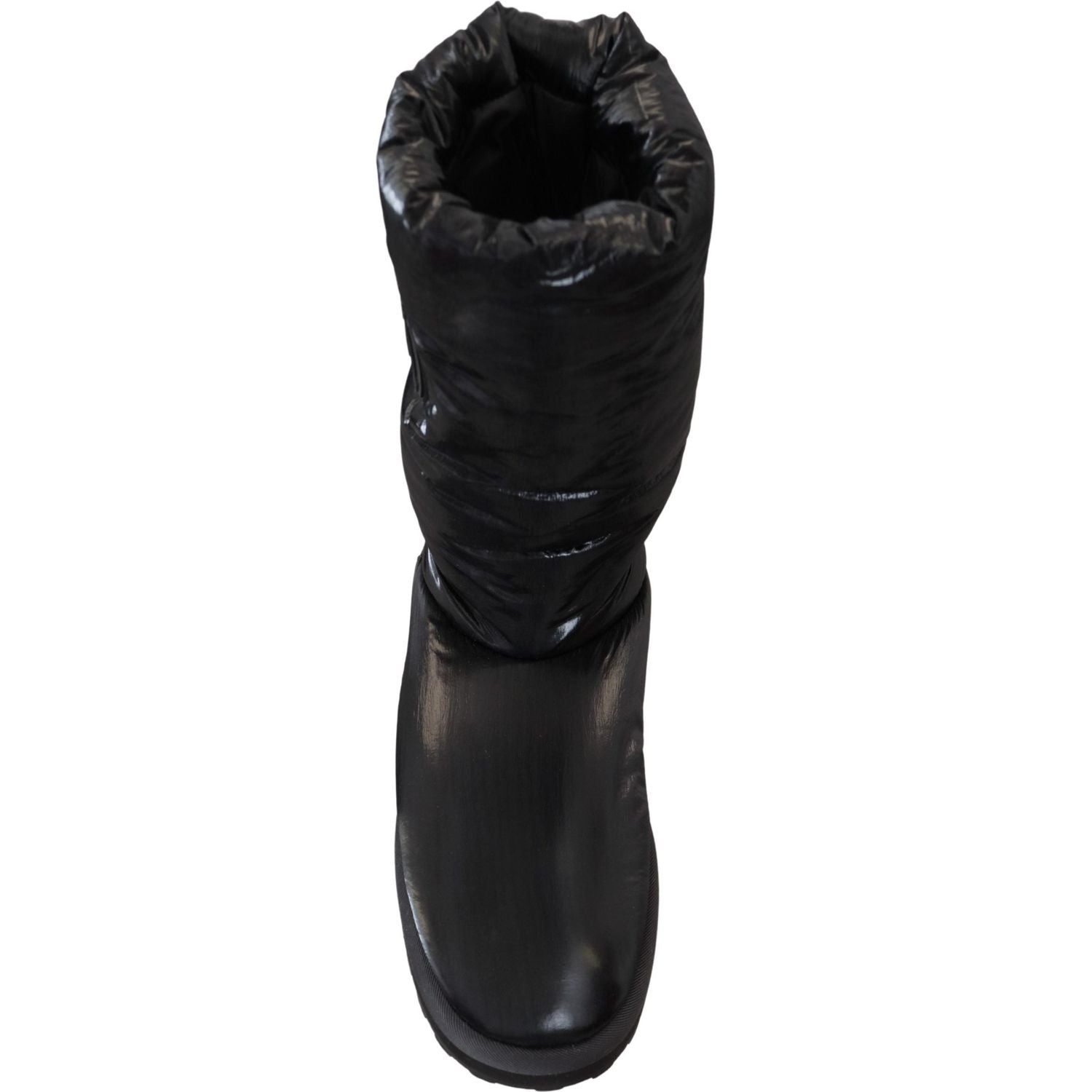 Dolce & Gabbana Black Boots Padded Mid Calf Winter Shoes
