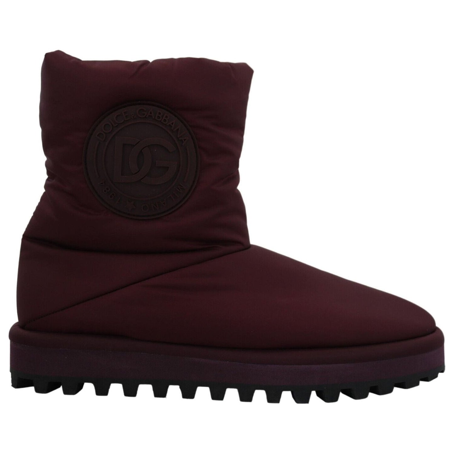 Dolce & Gabbana Elegant Bordeaux Mid Calf Boots Dolce & Gabbana