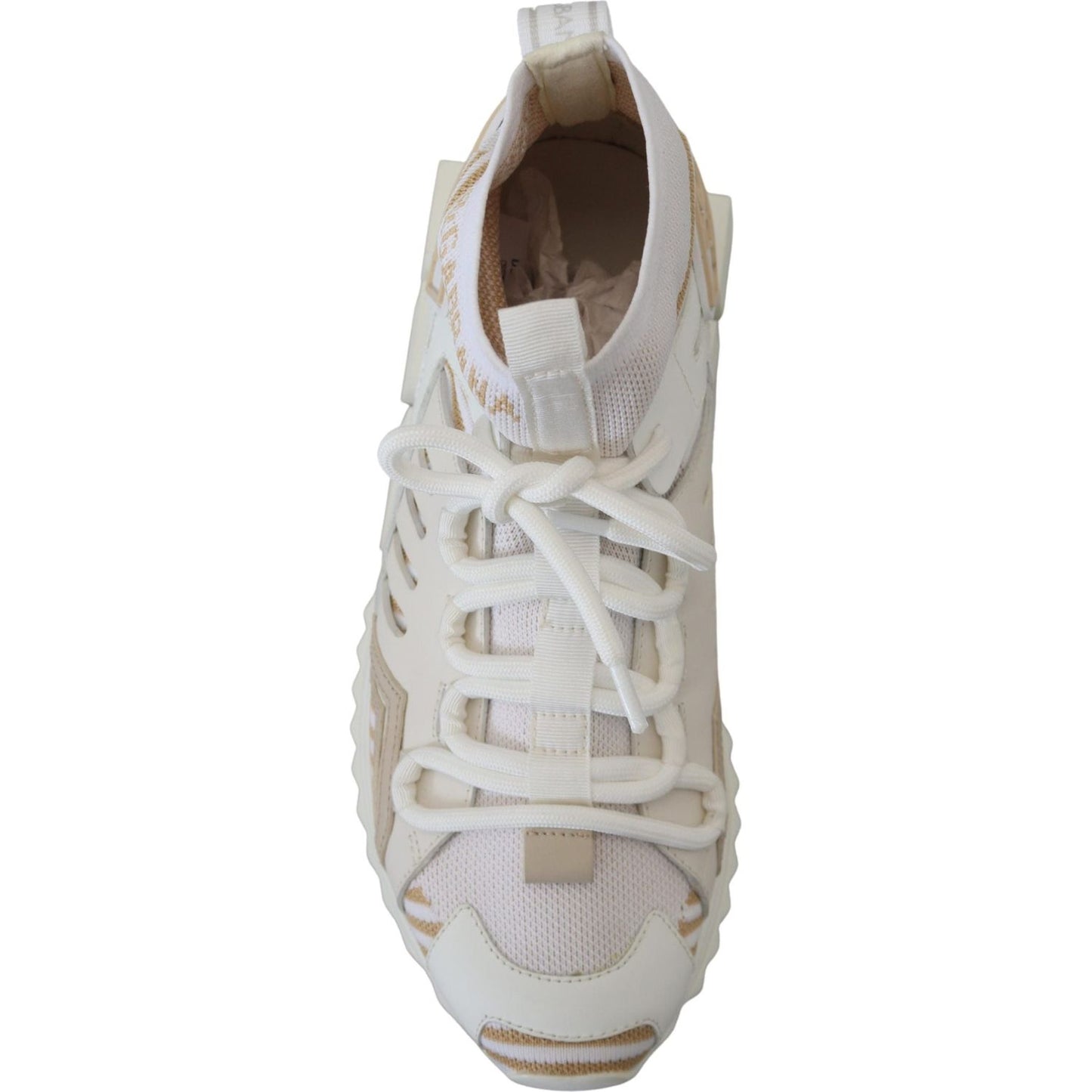 Dolce & Gabbana Elegant White Beige SORRENTO Sneakers Dolce & Gabbana