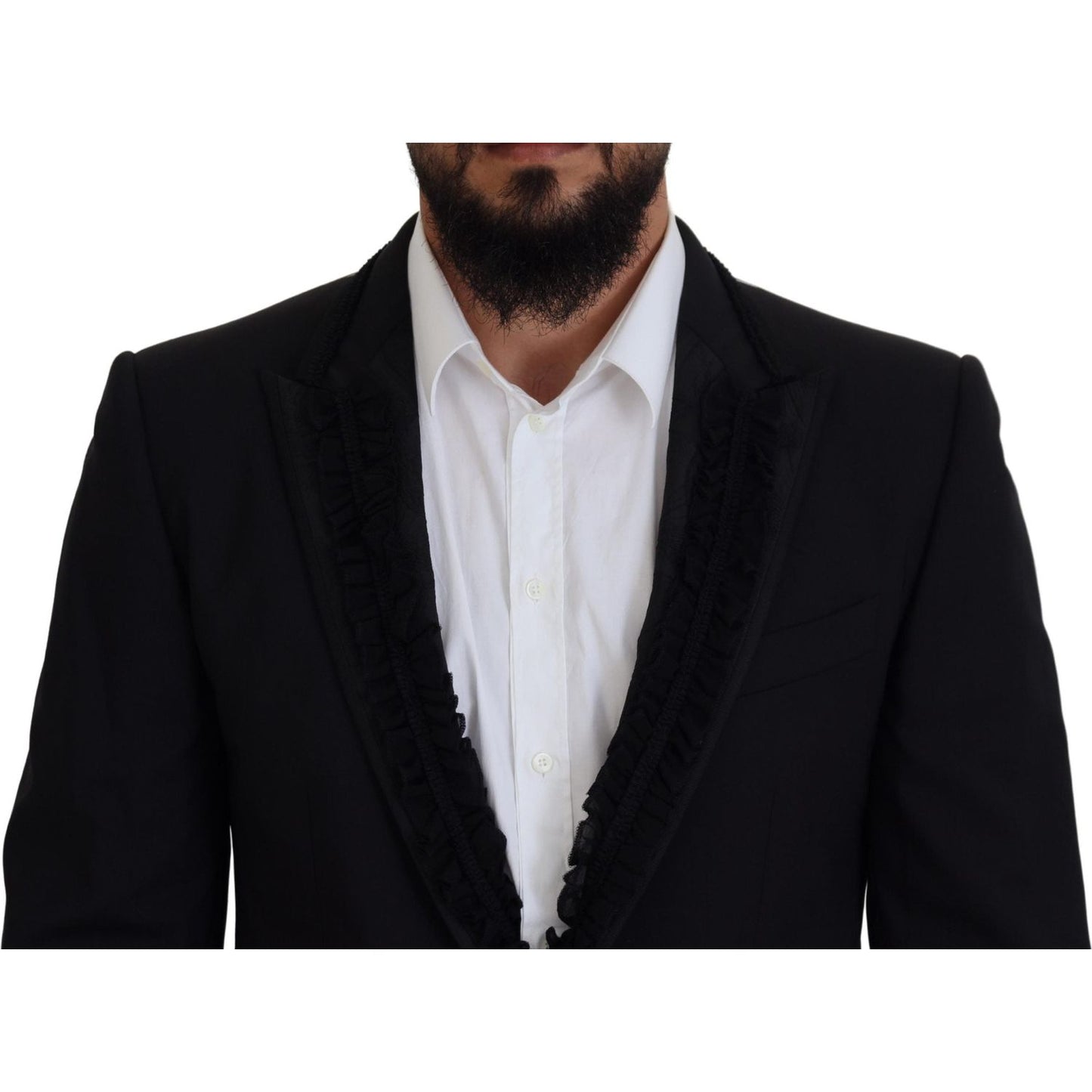 Dolce & Gabbana Elegant Black Silk-Lined Evening Blazer Dolce & Gabbana