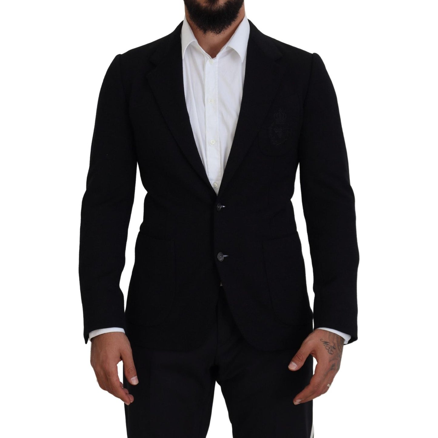 Dolce & Gabbana Elegant Single Breasted Black Wool Blazer Dolce & Gabbana