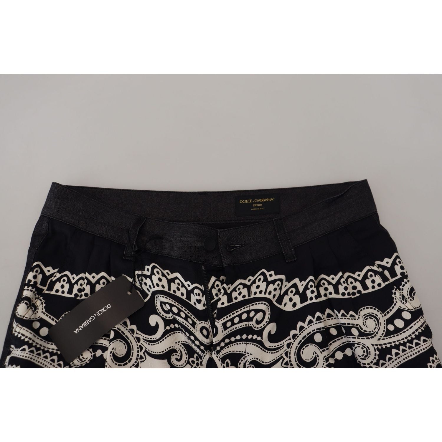 Dolce & Gabbana Black Silk Bandana Print Pants