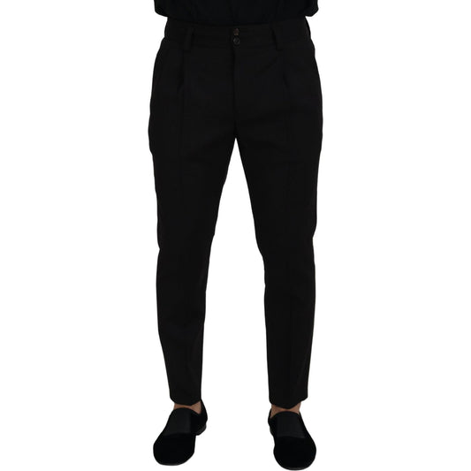 Dolce & Gabbana Elegant Black Virgin Wool Trousers Dolce & Gabbana