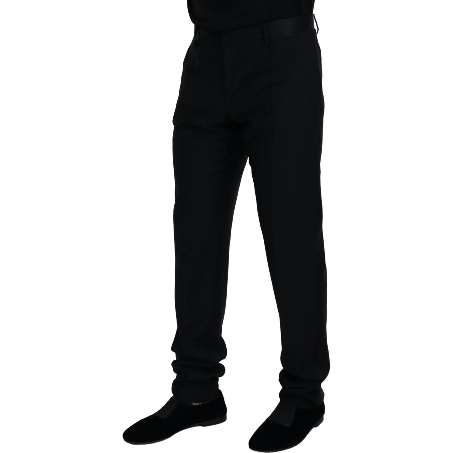 Dolce & Gabbana Elegant Black Virgin Wool Blend Trousers Dolce & Gabbana