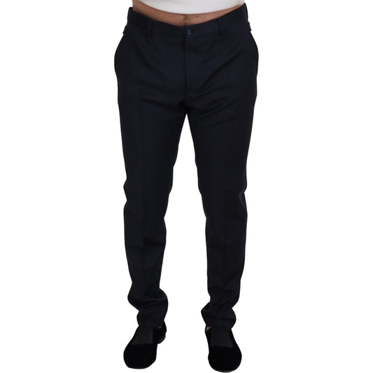 Dolce & Gabbana Elegant Blue Wool Blend Trousers Dolce & Gabbana