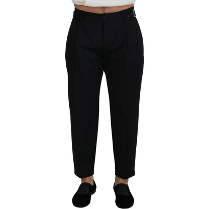 Dolce & Gabbana Black Cotton Chino Formal Pants