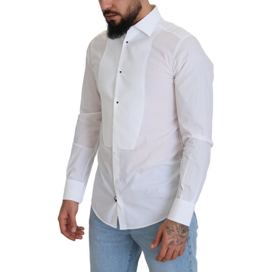 Dolce & Gabbana Elegant White Cotton Poplin Slim Fit Shirt Dolce & Gabbana