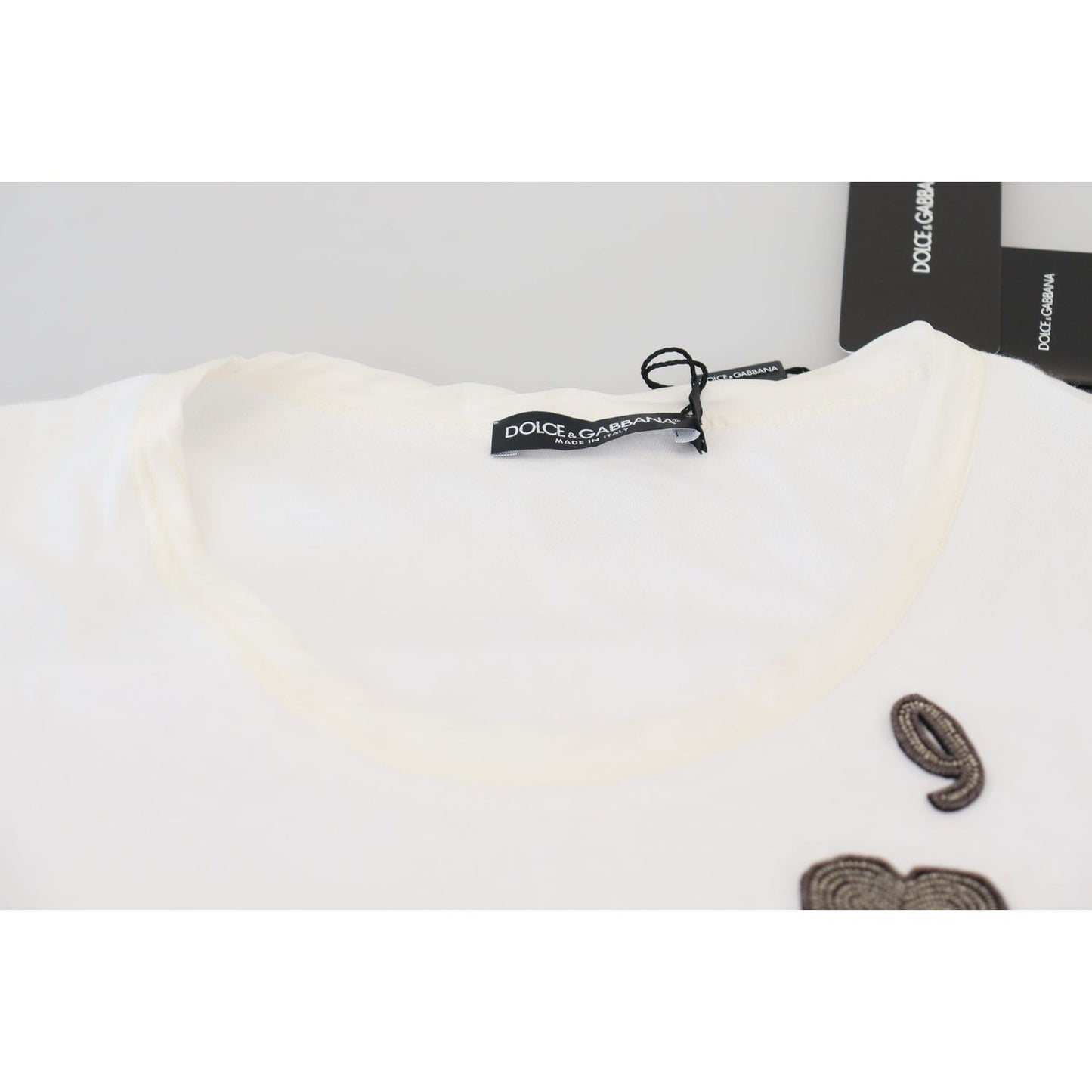 Dolce & Gabbana Elegant White Crewneck Cotton Silk Tee Dolce & Gabbana