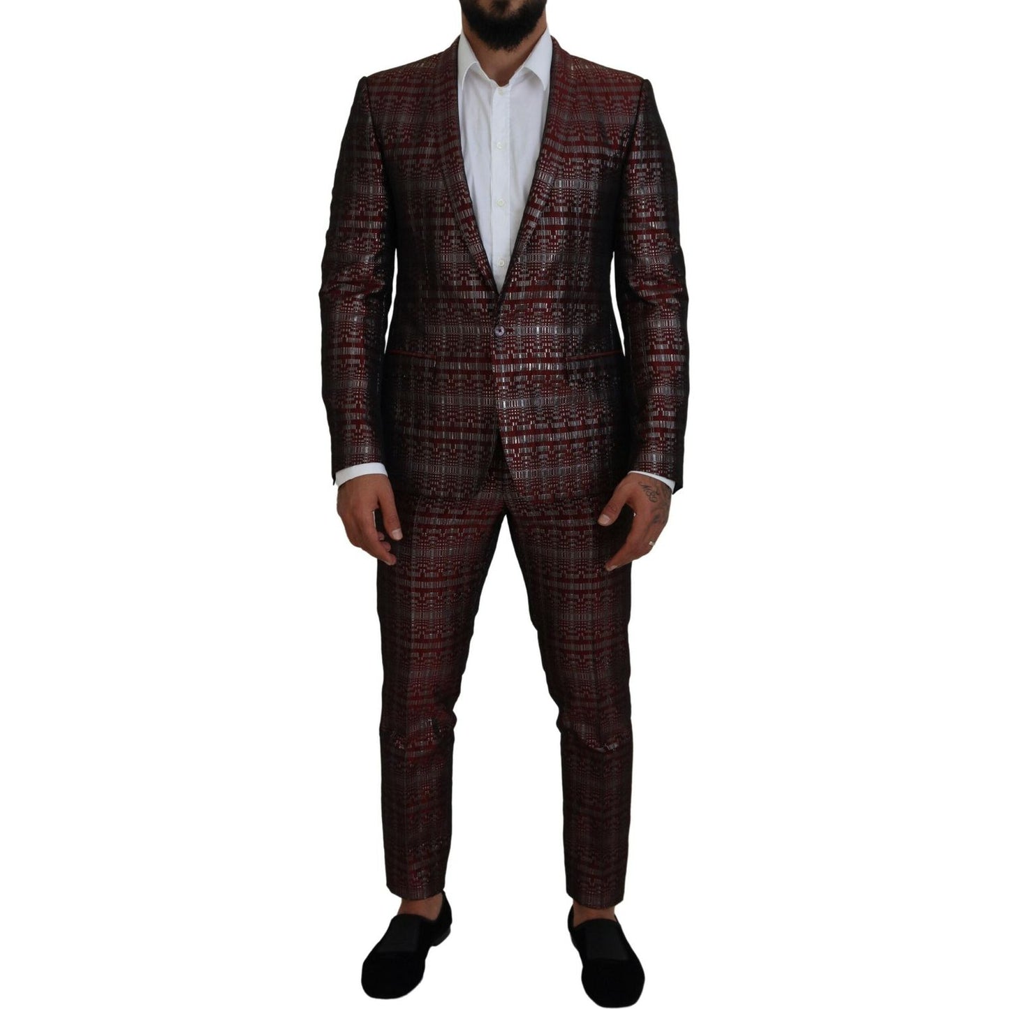 Dolce & Gabbana Bordeaux Fantasy Slim Fit Two-Piece Suit Dolce & Gabbana