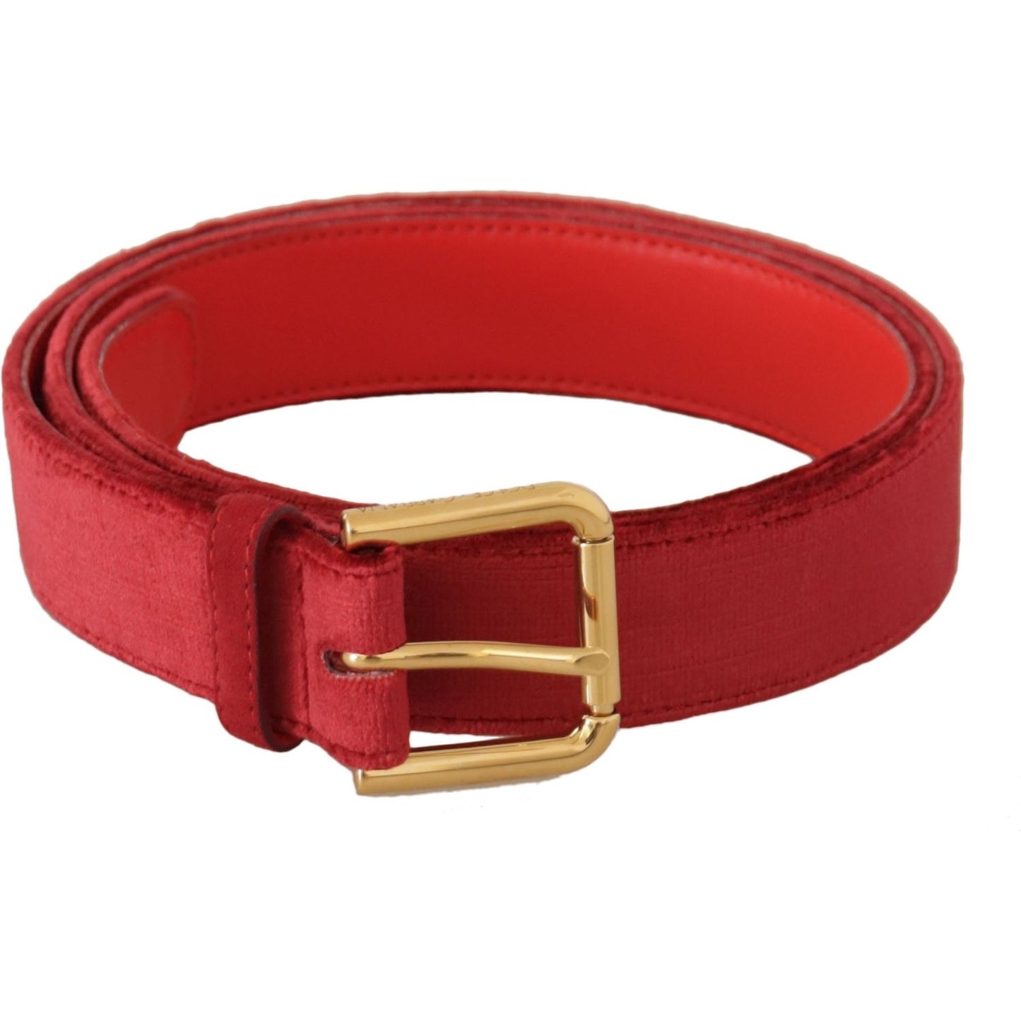 Dolce & Gabbana Elegant Red Suede Designer Belt Dolce & Gabbana