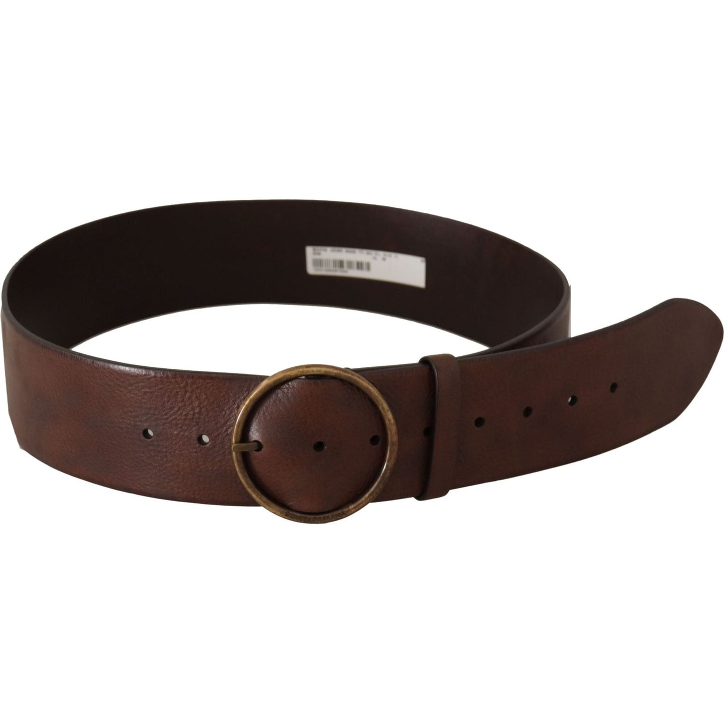 Dolce & Gabbana Elegant Leather Belt with Engraved Buckle Dolce & Gabbana