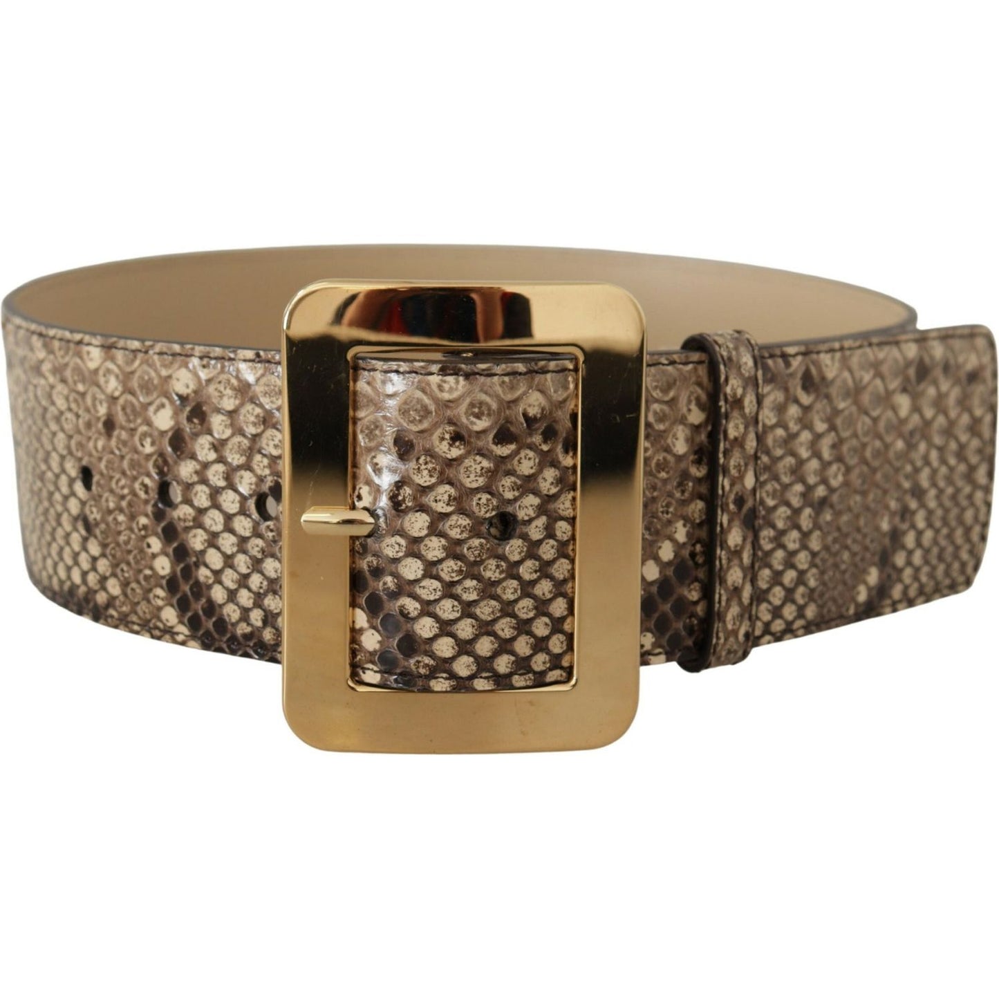 Dolce & Gabbana Elegant Leather Belt with Engraved Buckle Dolce & Gabbana