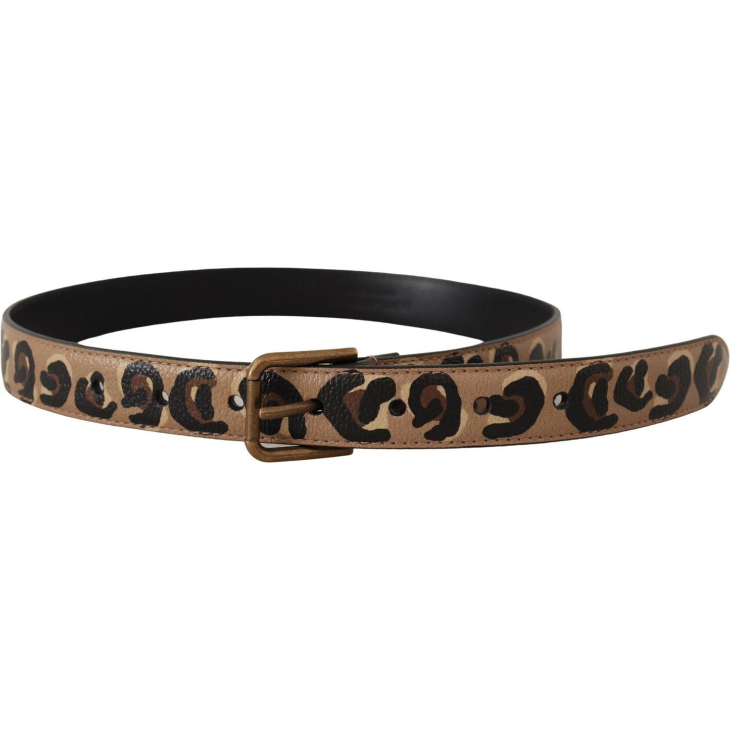 Dolce & Gabbana Elegant Leather Engraved Buckle Belt Dolce & Gabbana