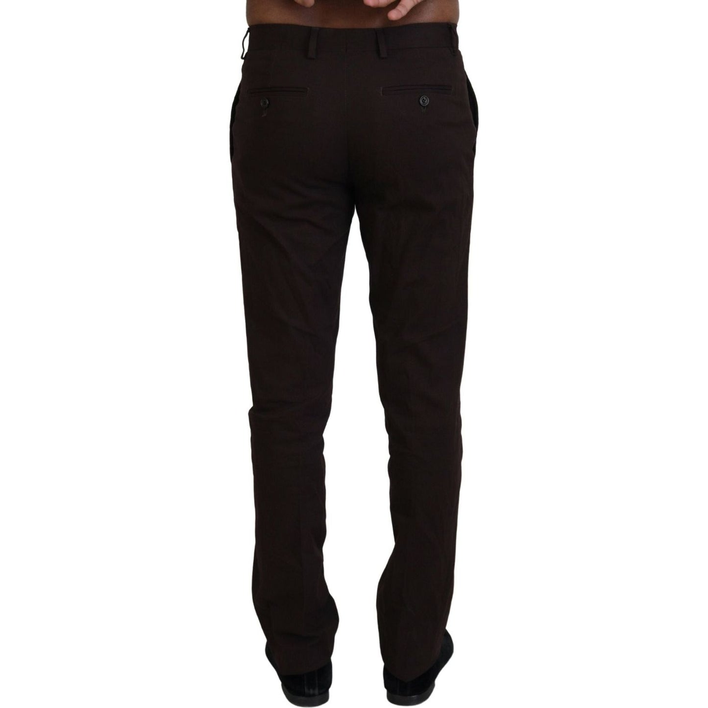 BENCIVENGA Elegant Brown Cotton Blend Trousers BENCIVENGA